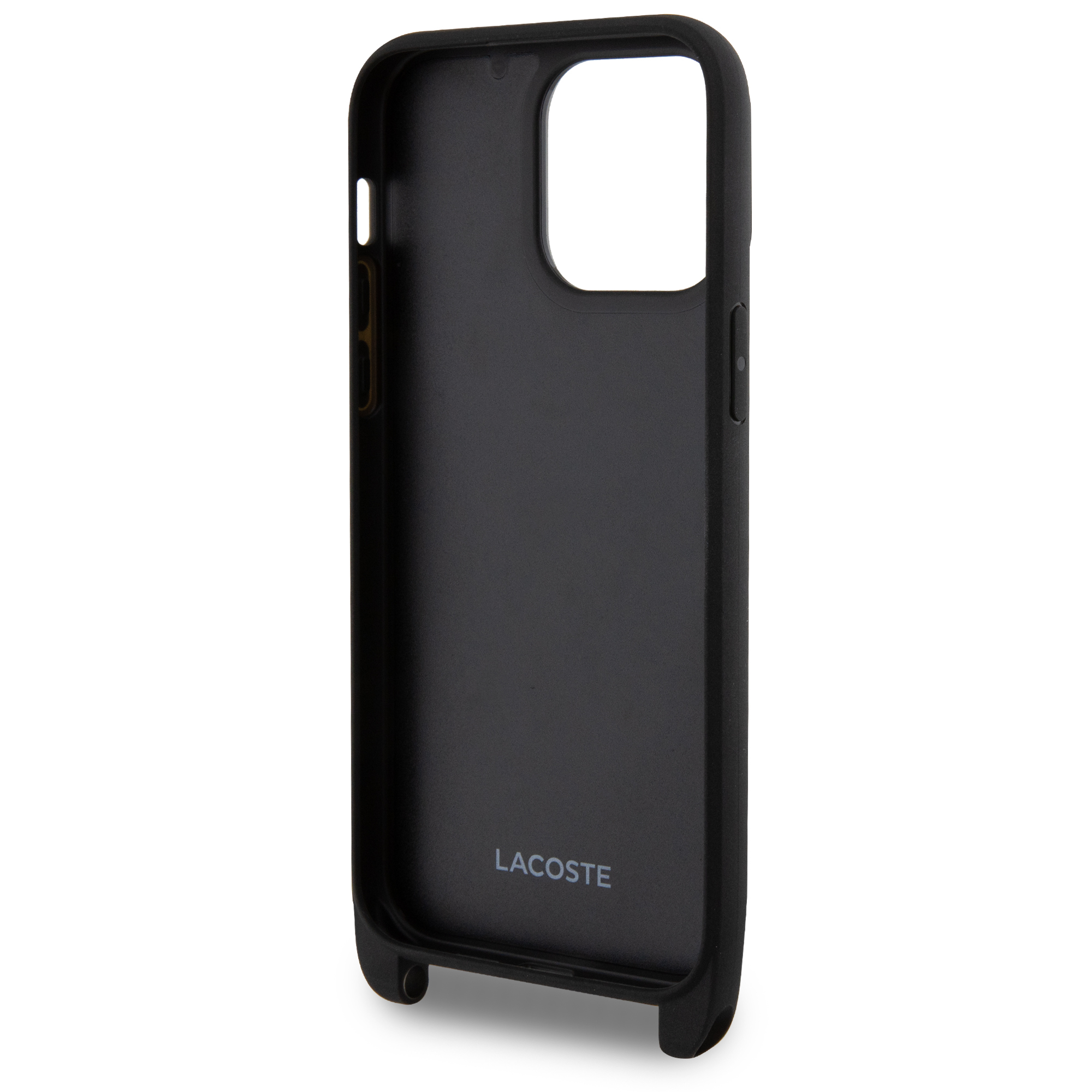(145cm) iPhone 15 Pro Max Necklace Hardcase Hülle Iconic Petit Pique Crossbody   Handykette (LCHCP15XSPVCK) - Schwarz