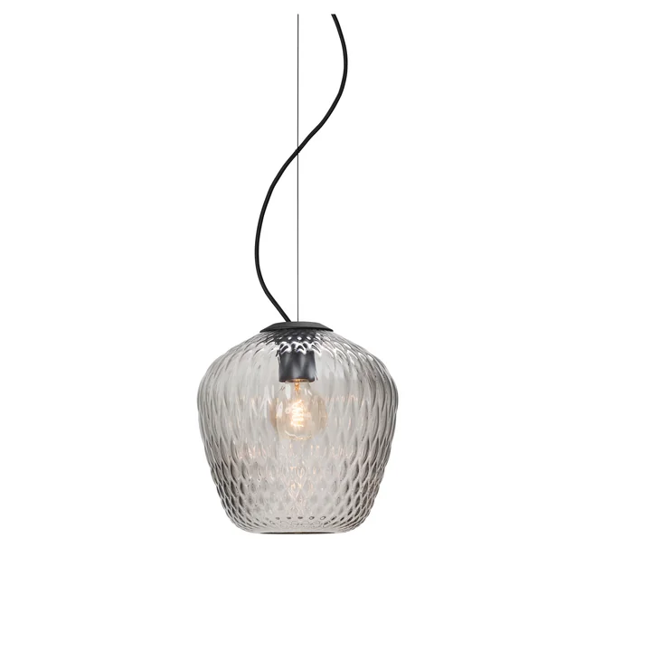 &Tradition - Blown SW4 Pendelleuchte, silber / Kabel schwarz