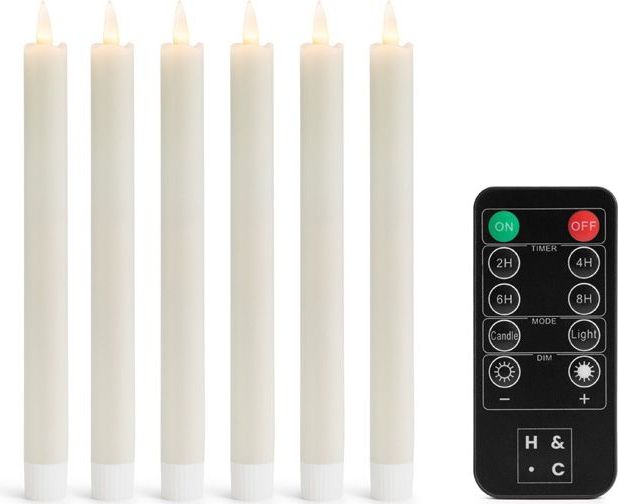 FlinQ - Set van 6 LED-kaarsen - Off white - Met Afstandsbediening