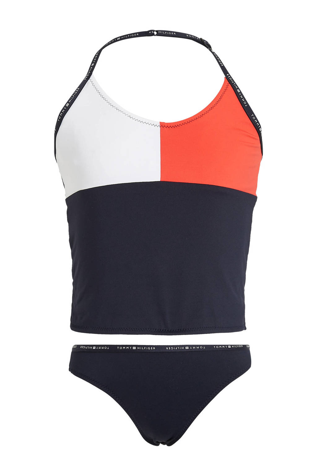 Zo mooi!tankini donkerblauw/rood/wit