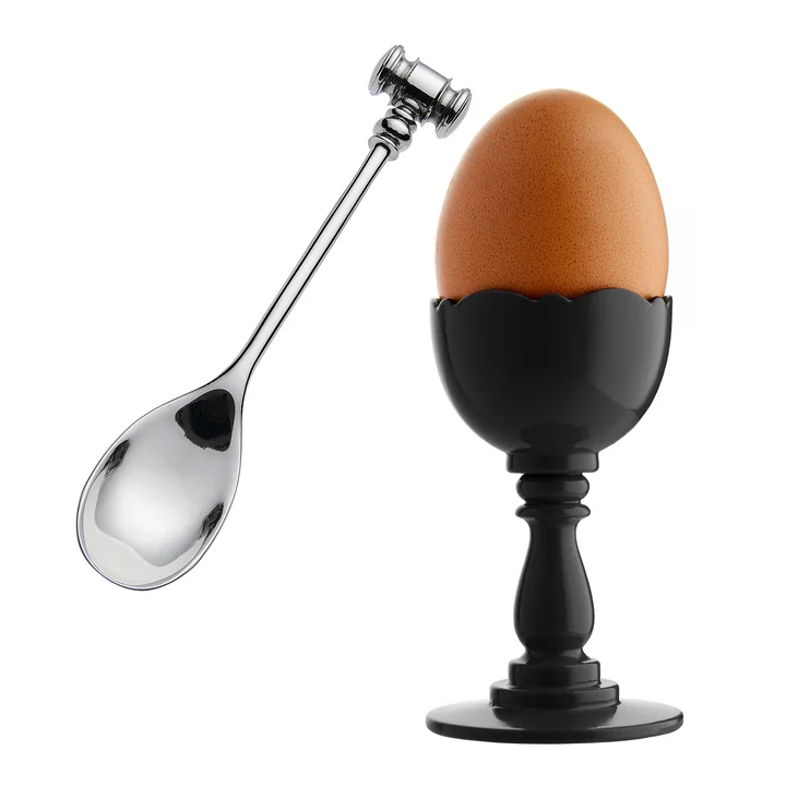 Alessi - Dressed Eierbecher und Eierlöffel, weiss