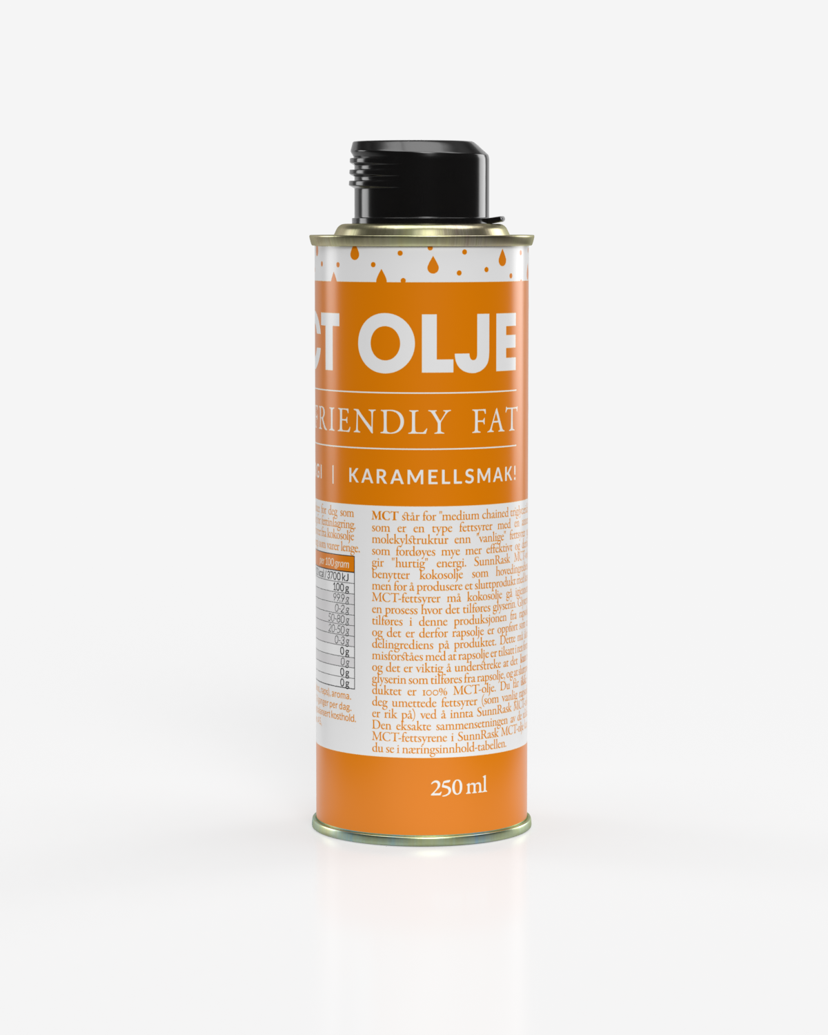 SunnRask MCT Olje Karamellsmak 250ml
