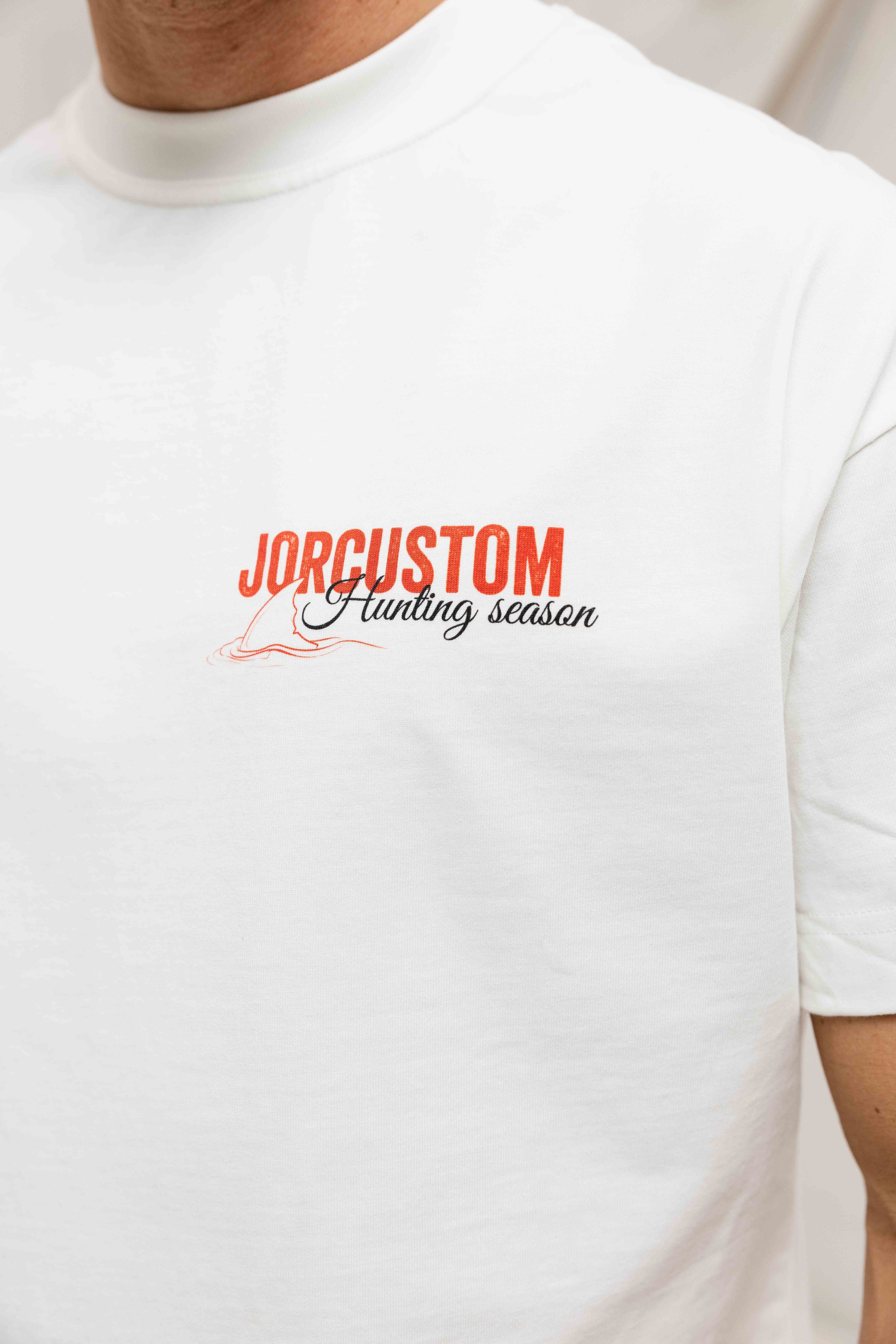 Jorcustom Hunting Season Loose Fit T-Shirt Heren Wit