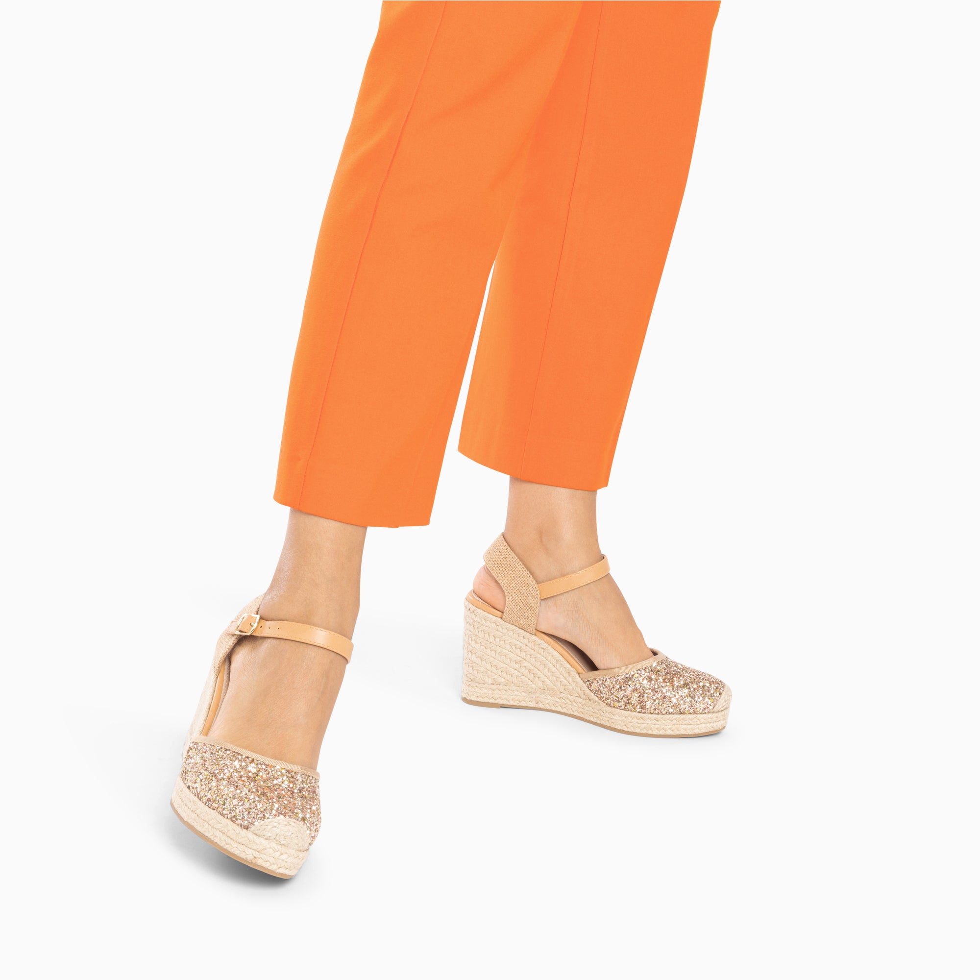 Sandales à talon, Compensées-Sandales compensées Jeanne à paillettes multicolores