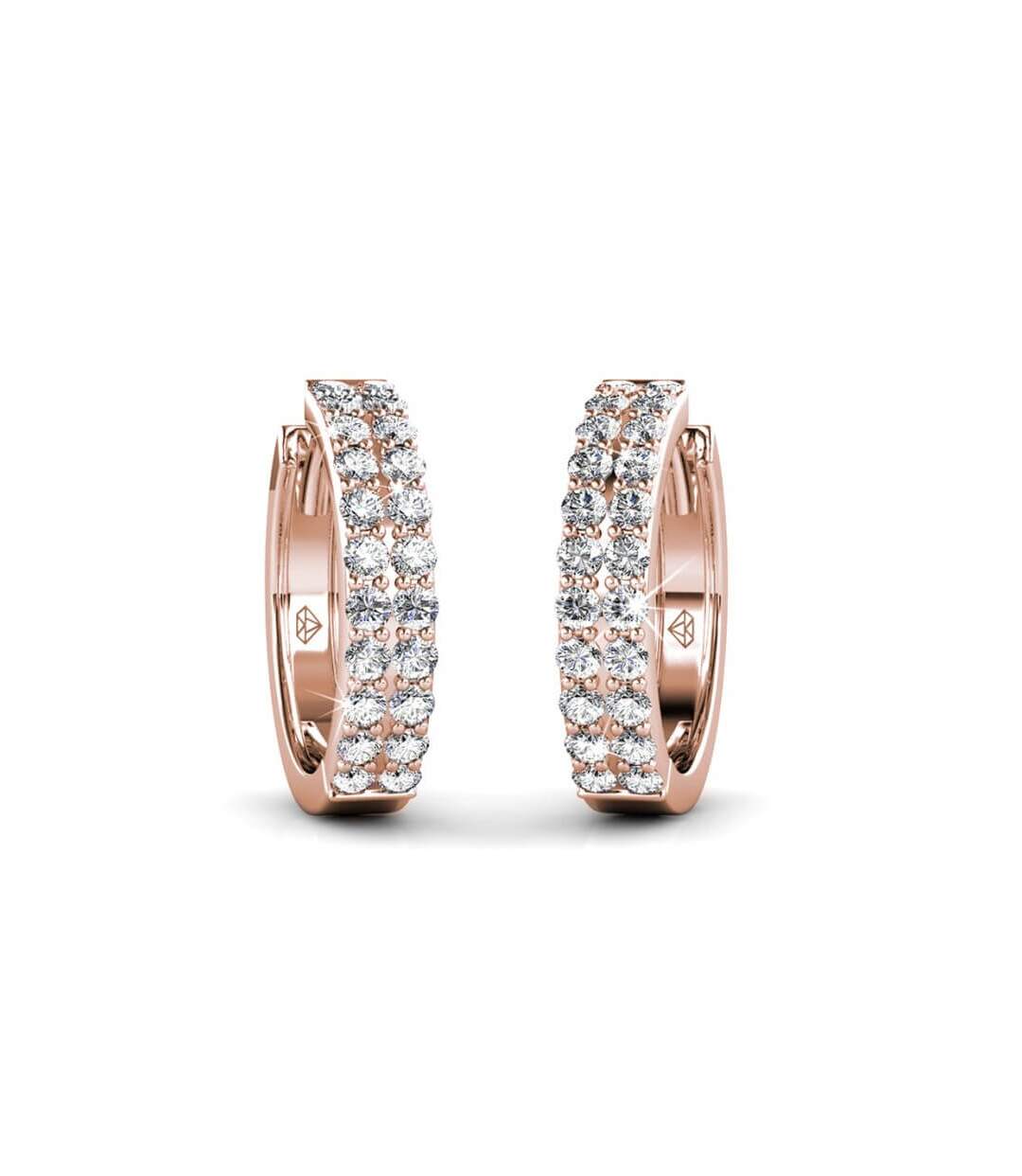 Boucles d'oreilles Glamour - Or Rosé et Cristal