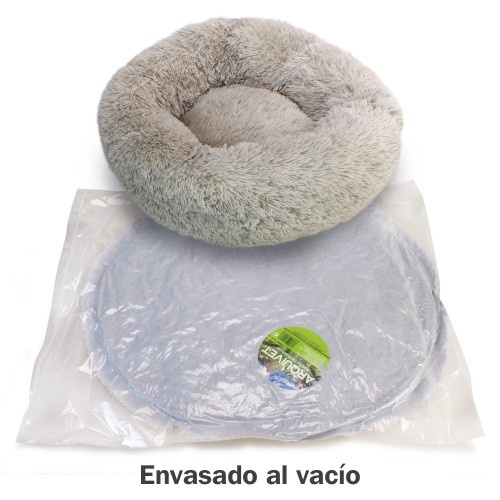 Cama redonda macia Arquivet cinza para animais de estimação
