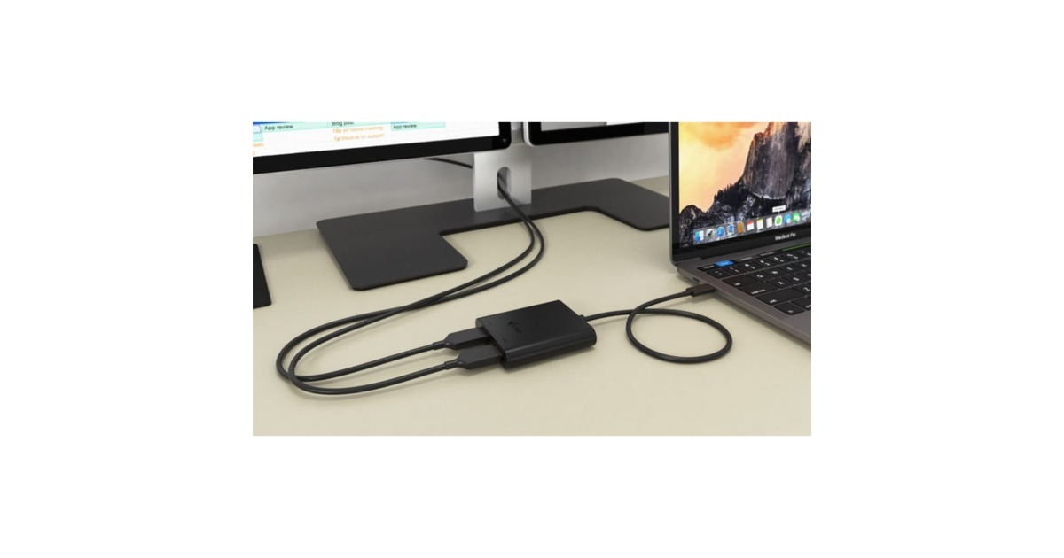 i-tecUSB-C > Dual HDMI adapter  (Zwart, 0,3 meter, 4K)