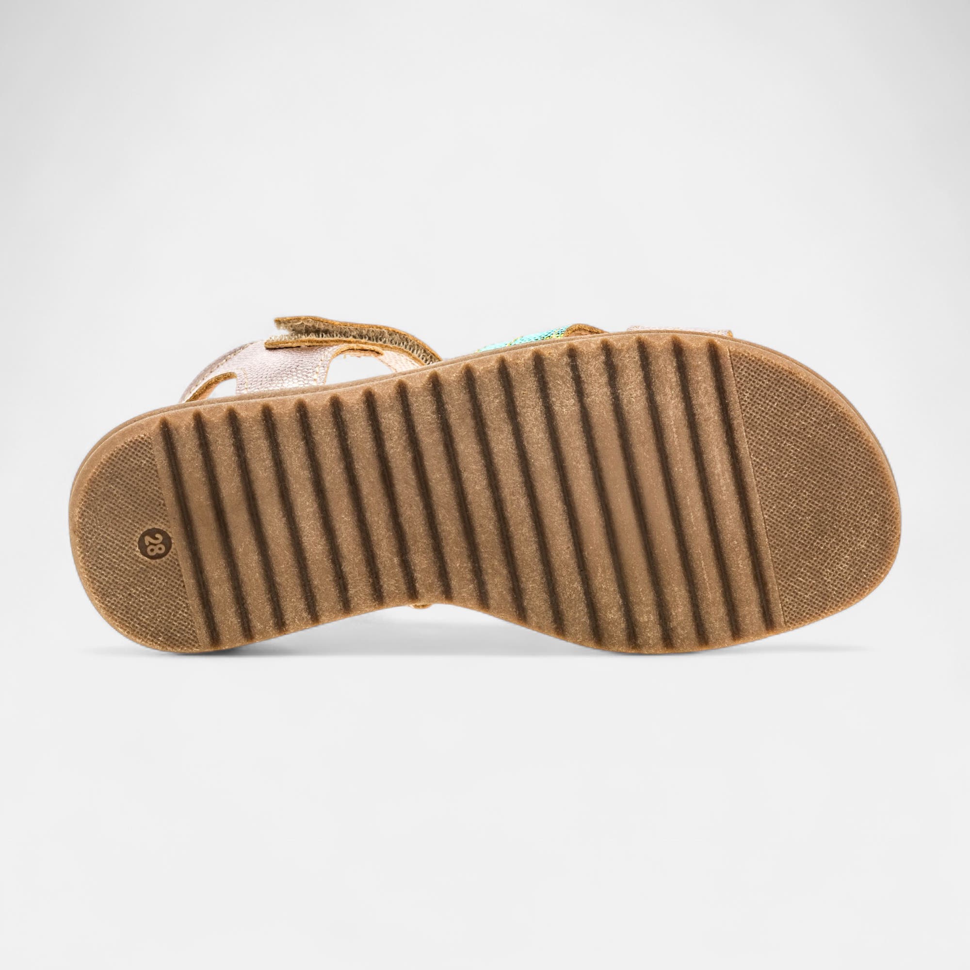 Nu-pieds Fille en cuir rose