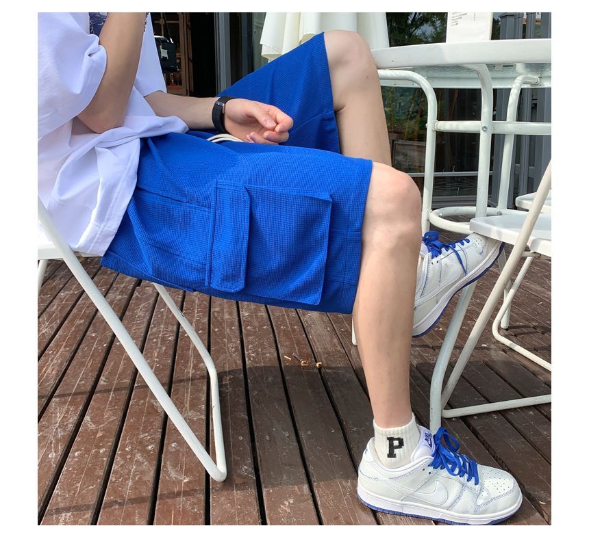 Omozando - Losse cargoshorts met effen pasvorm