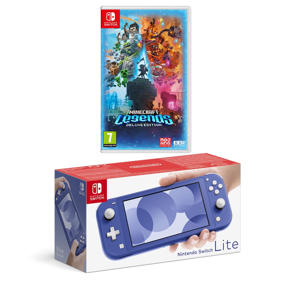 Nintendo Switch Lite (Blau) & Minecraft Legends Deluxe Edition