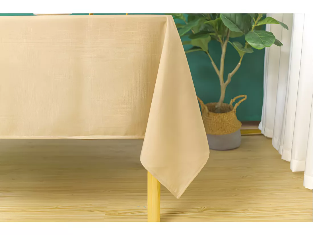 Nappe antitache unie Beige rectangulaire 145 x 240 cm