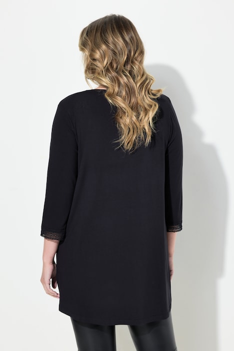 T-Shirt, A-Line, Stickerei-Borte