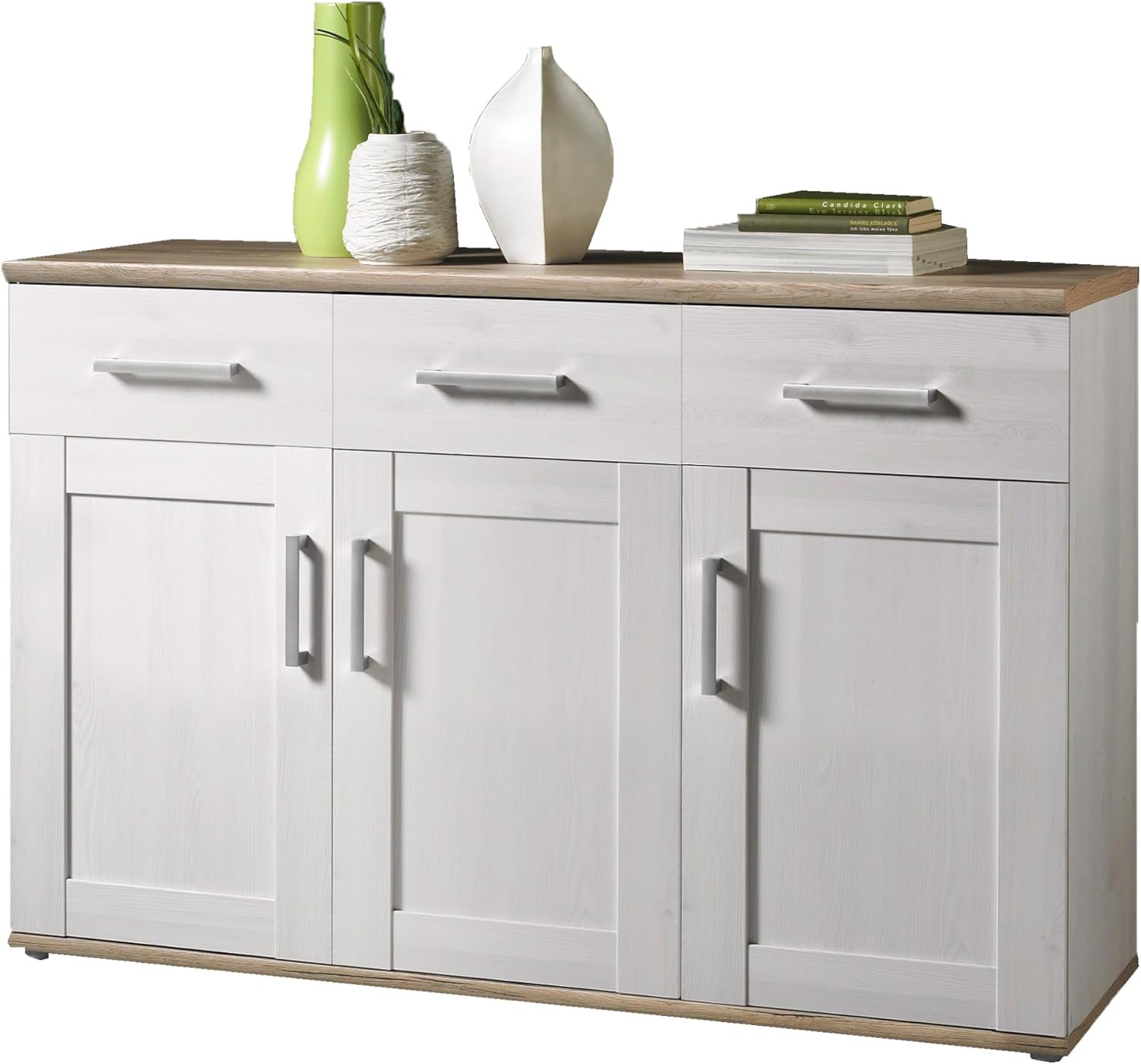 Stella Trading Sideboard in Sibiu Lärche / Eiche San Remo Optik - Landhausstil Kommode mit viel Stauraum für Ihr Wohnzimmer - 140 x 88 x 46 cm (B/H/T)