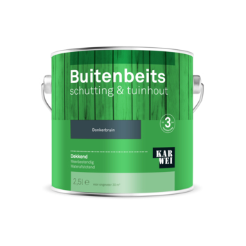 KARWEI buitenbeits schutting & tuinhout dekkend donkerbruin 2,5 liter
