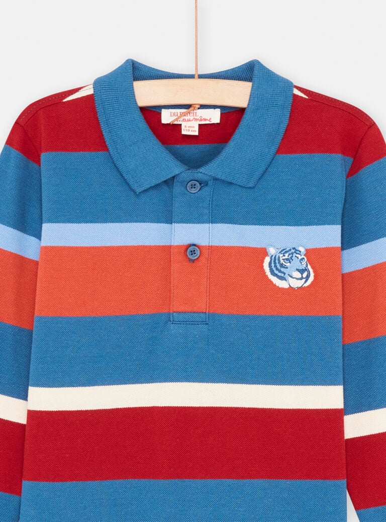 Polo multicolore à imprimé à rayures garçon