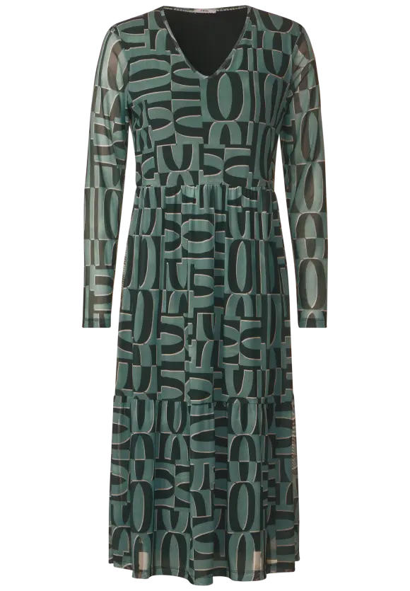 Mesh Midikleid - raw salvia green