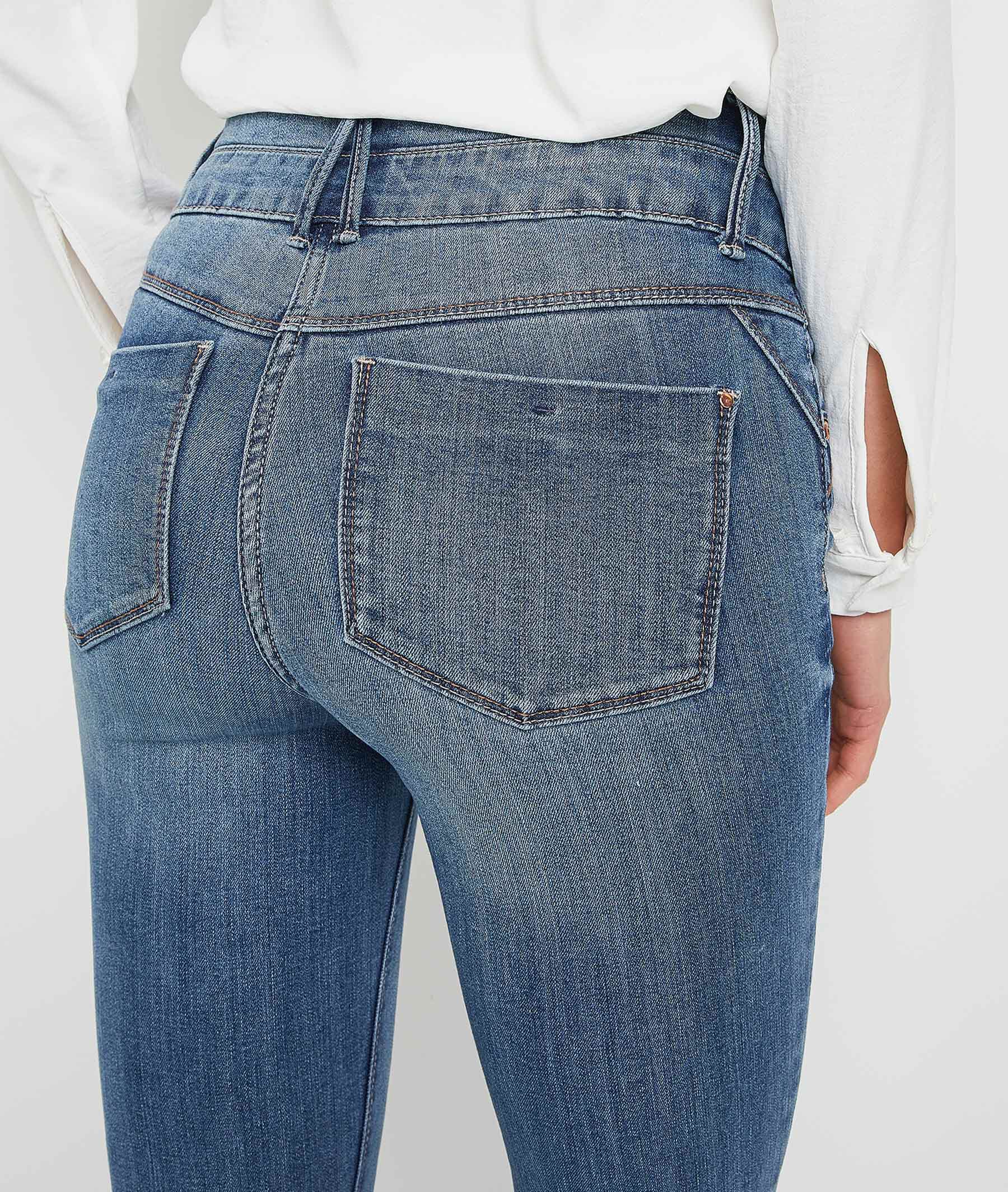 Jean raccourci taille haute HANOI femme - STONE
