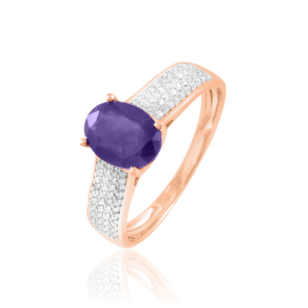 Bague Crista Or Rose Amethyste Et Diamant