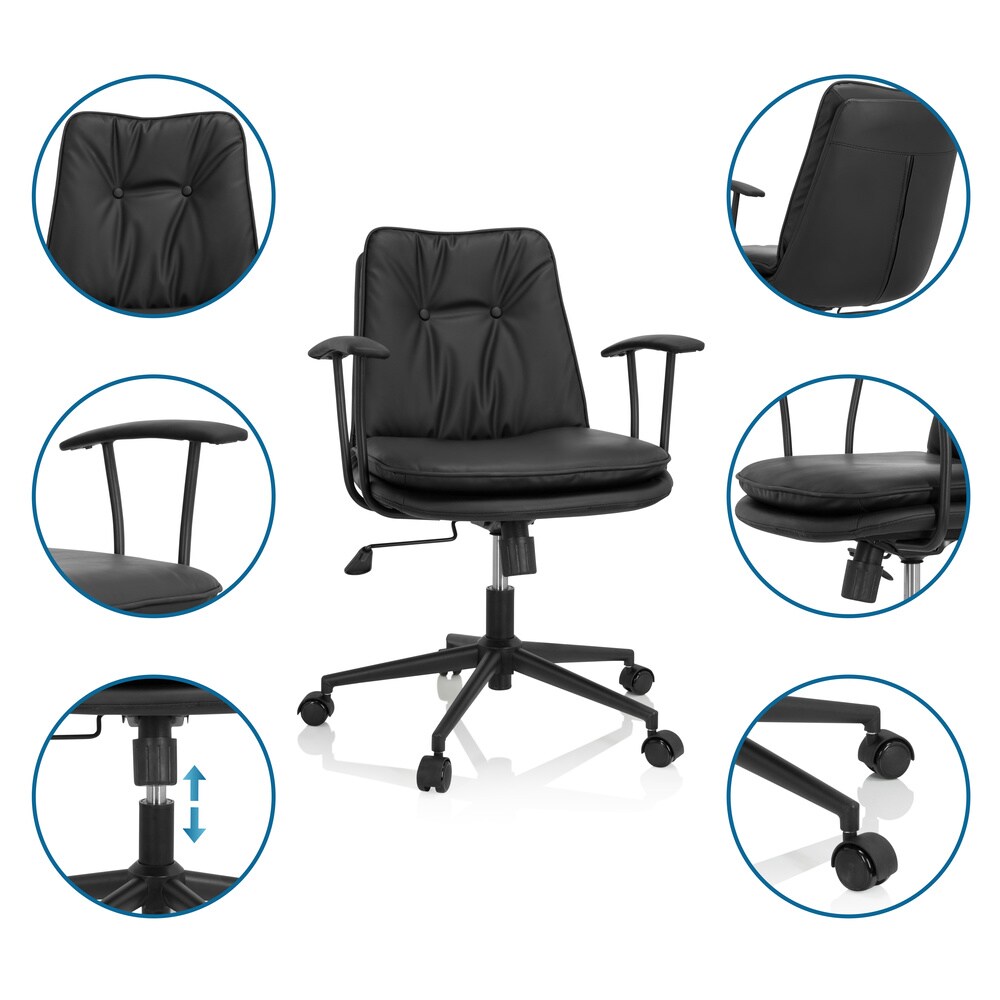 Home Office Bürostuhl SMALLO Kunstleder mit Armlehnen hjh OFFICE