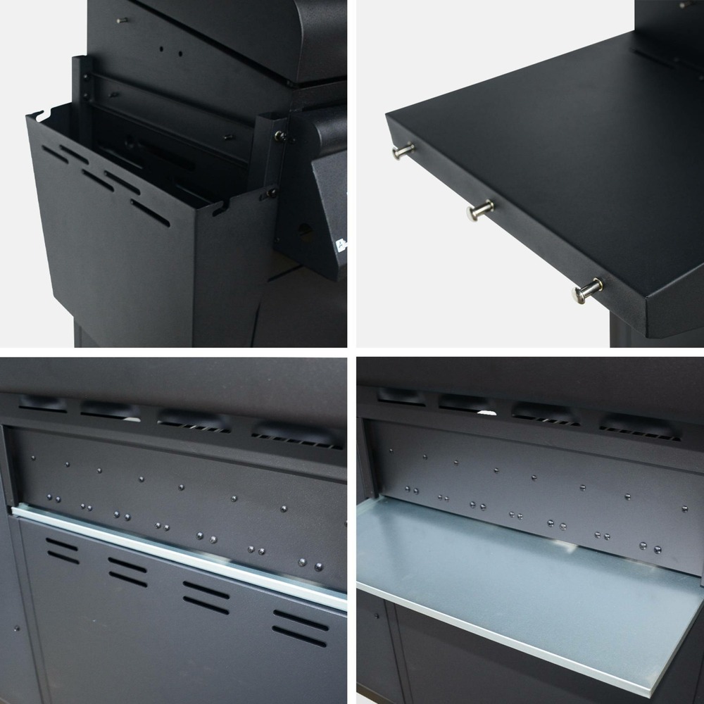 Barbecue gaz foucault. En acier inoxydable. 5 brûleurs 145x88x151