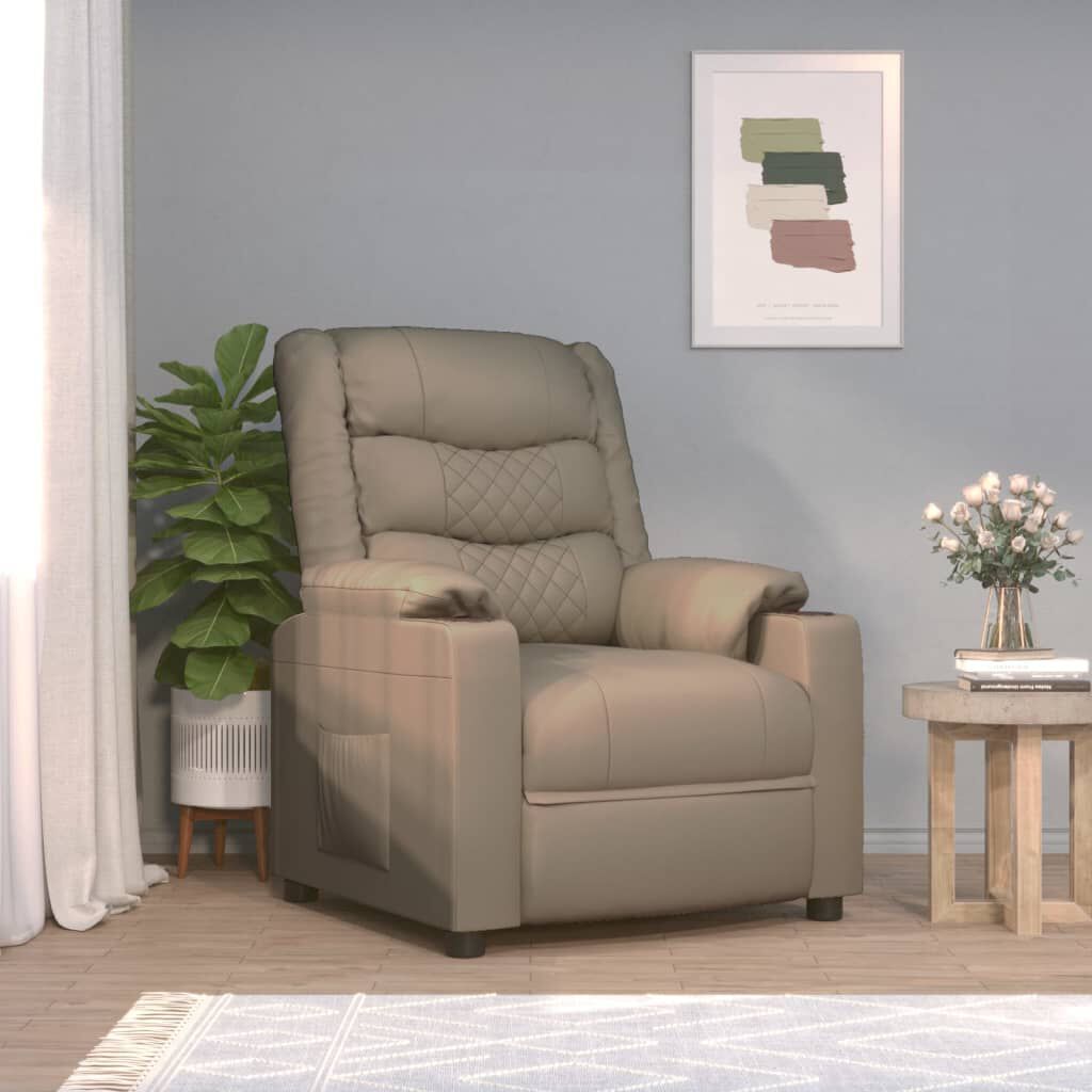vidaXL Elektrische massagestoel, cappuccino, kunstleer