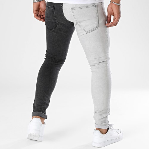 Jean Slim Bicolore Gris Clair Gris Anthracite