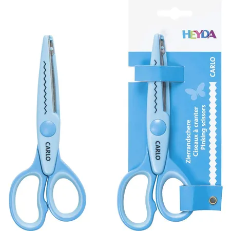 Heyda Zierrandschere Carlo, ca. 16cm, blau