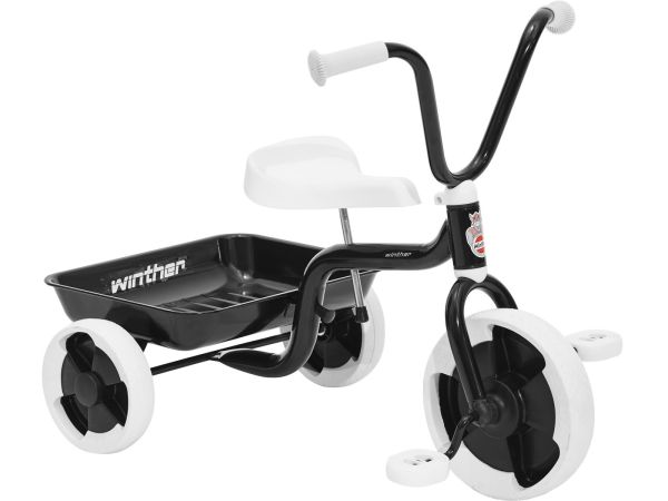 Winther Trehjulet Cykel m. Tiplad, Sort