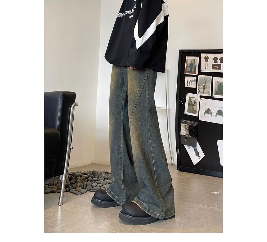 Savenne - Mid Rise Washed Flared Jeans
