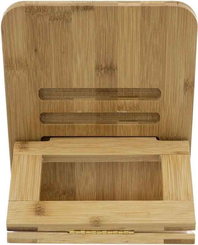 Tablet/iPad houder/standaard naturel 26 x 20 cm van bamboe hout - Tablethouder - iPadhouder
