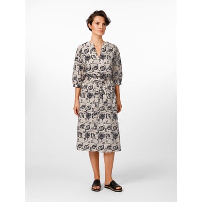 Damenrock Floral Print, Creme-Schwarz
