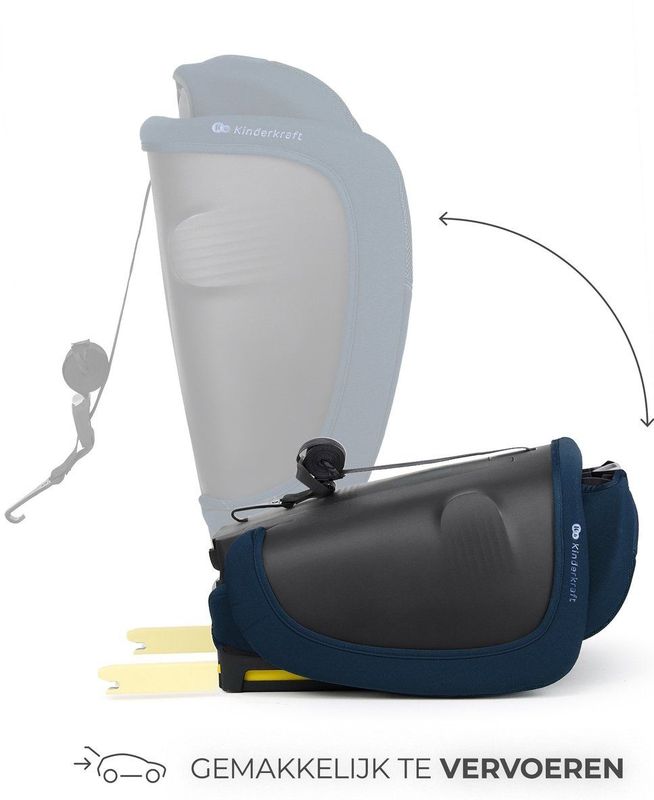 Kinderkraft FIX2GO - Autostoel - Blauw - 76–150 cm - ISOFIX & Top Tether - 5-stoelen Slaapfunctie