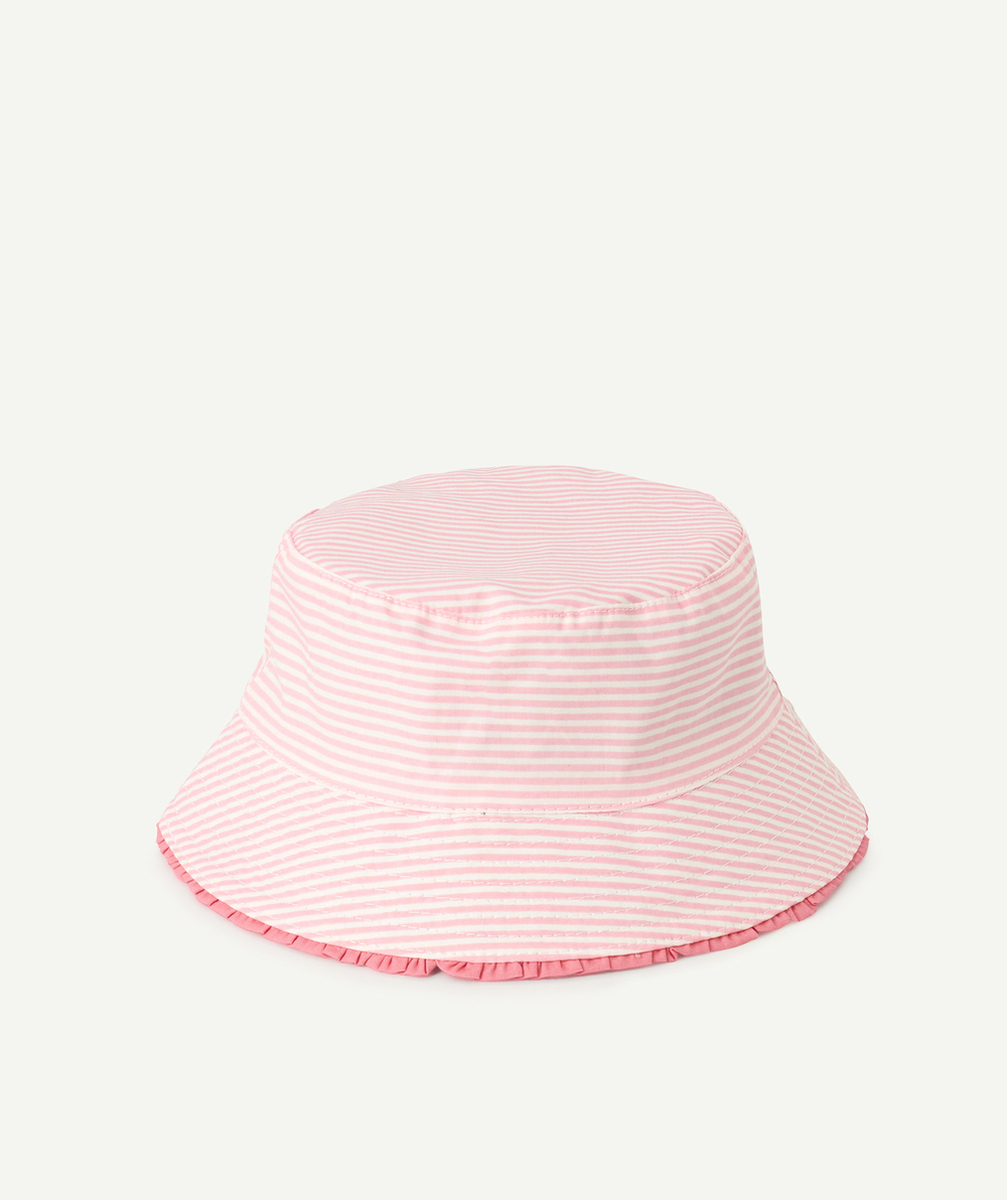 BOB BÉBÉ FILLE EN COTON IMPRIMÉ À RAYURES ROSES ET FLEURI