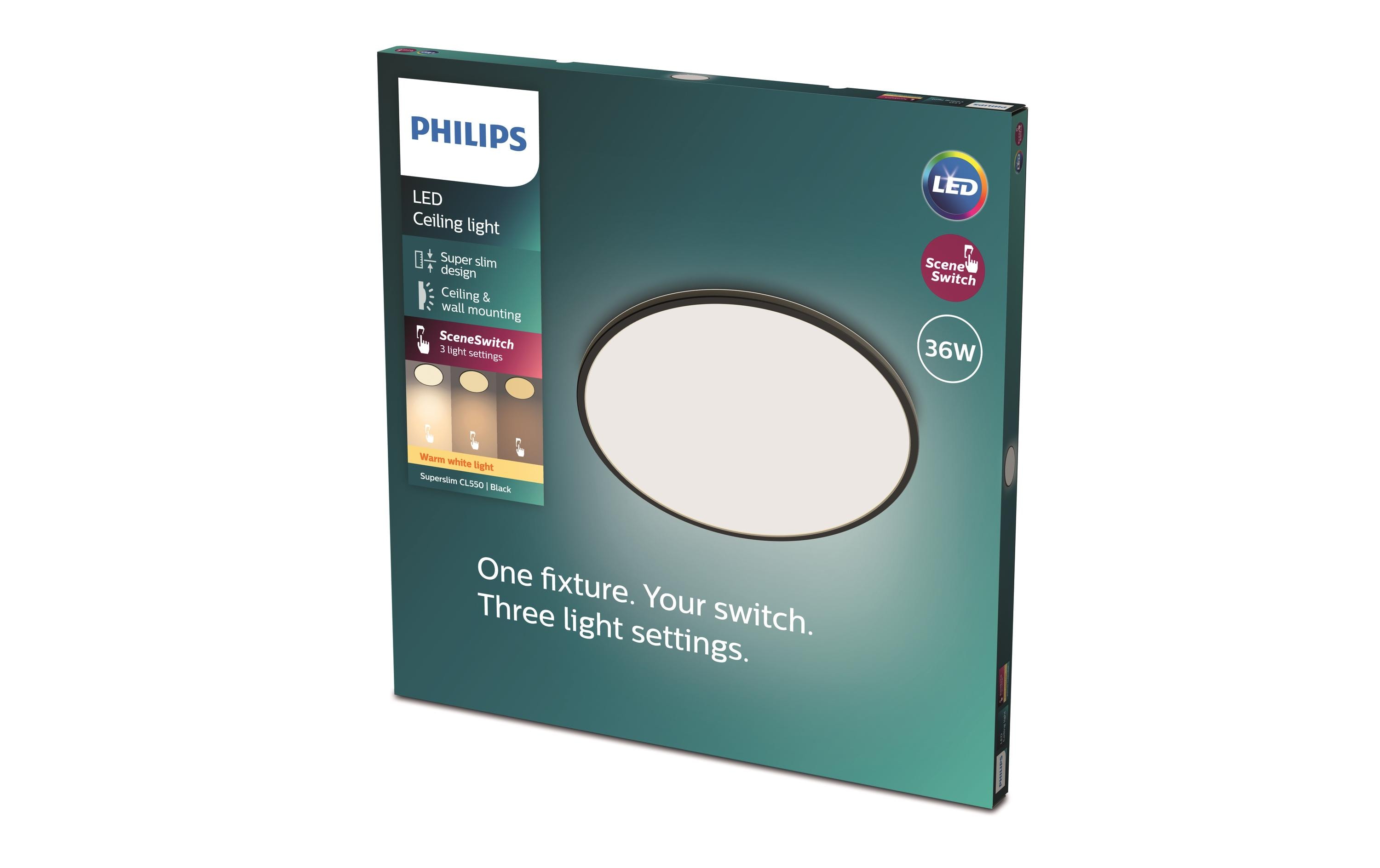 Deckenleuchte LED SceneSwitch CL550 3600 lm 2700K, Schwarz3-in-1 LED Leuchte zur Deckenmontage