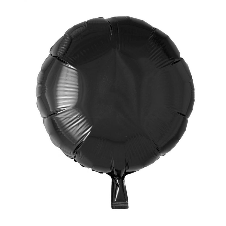 Helium Ballon Rond Zwart 46cm leeg