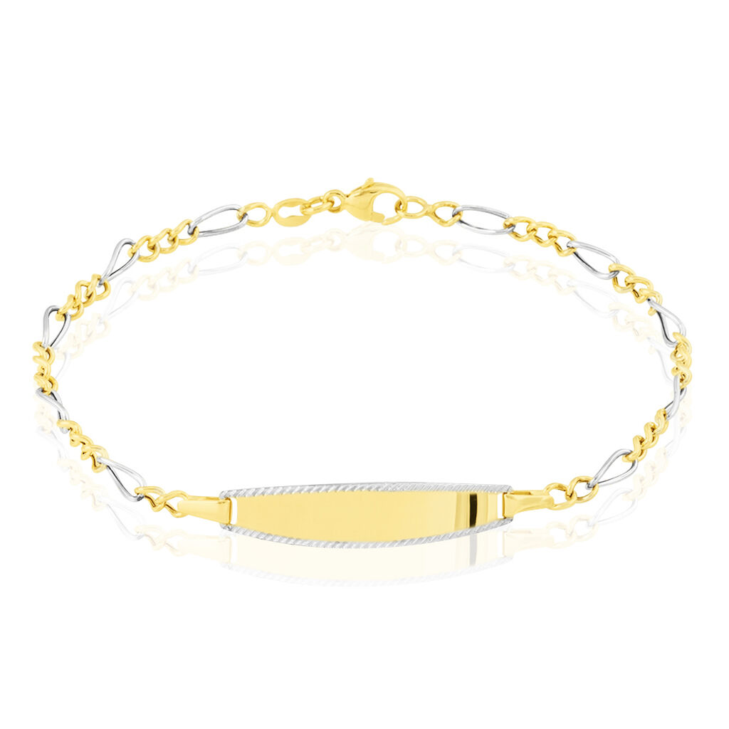 Bracelet Identité Bartolomee Maille Alternee 1/3 Or Bicolore