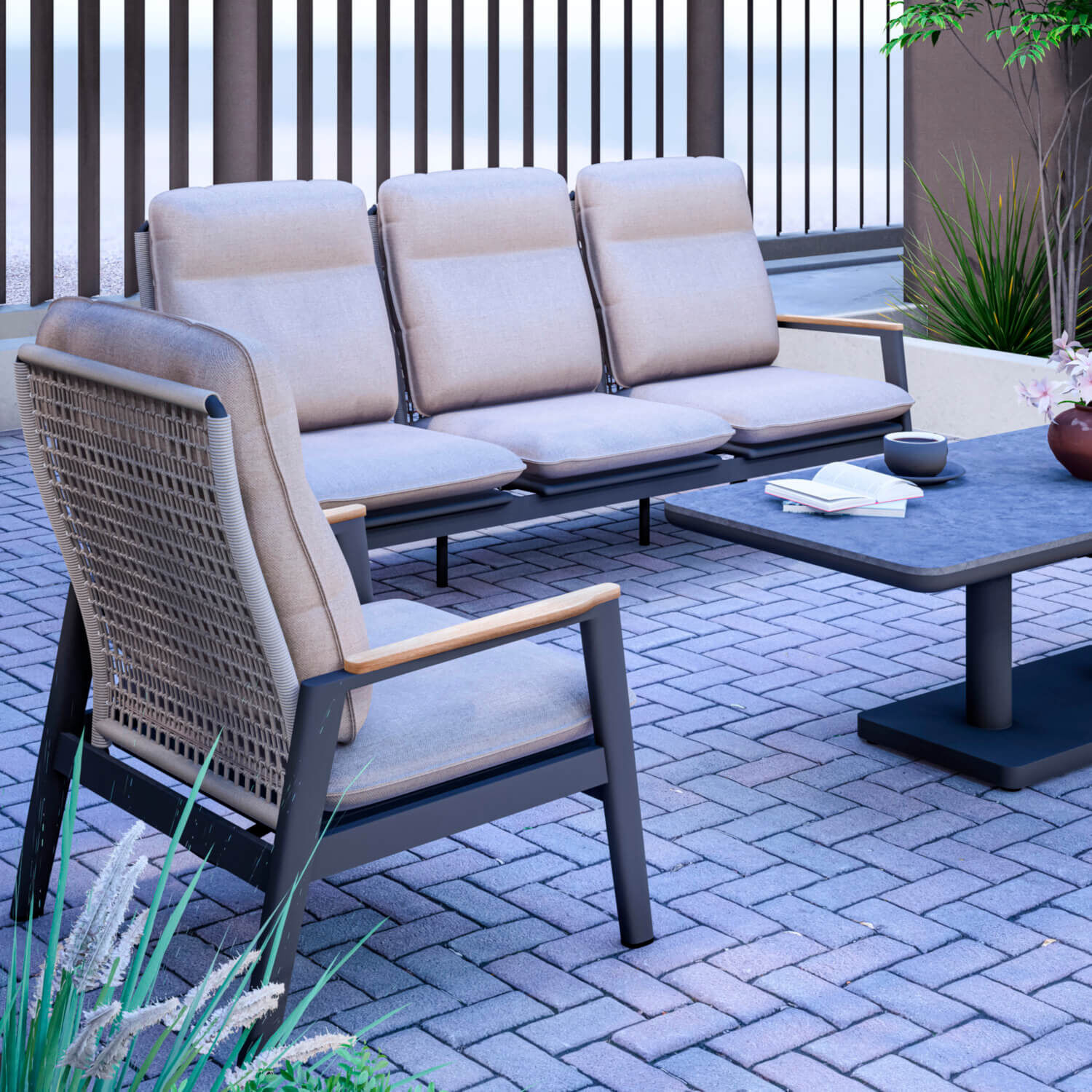 Sofa Miguel 3-Sitzer mit verstellbarer Rückenlehne