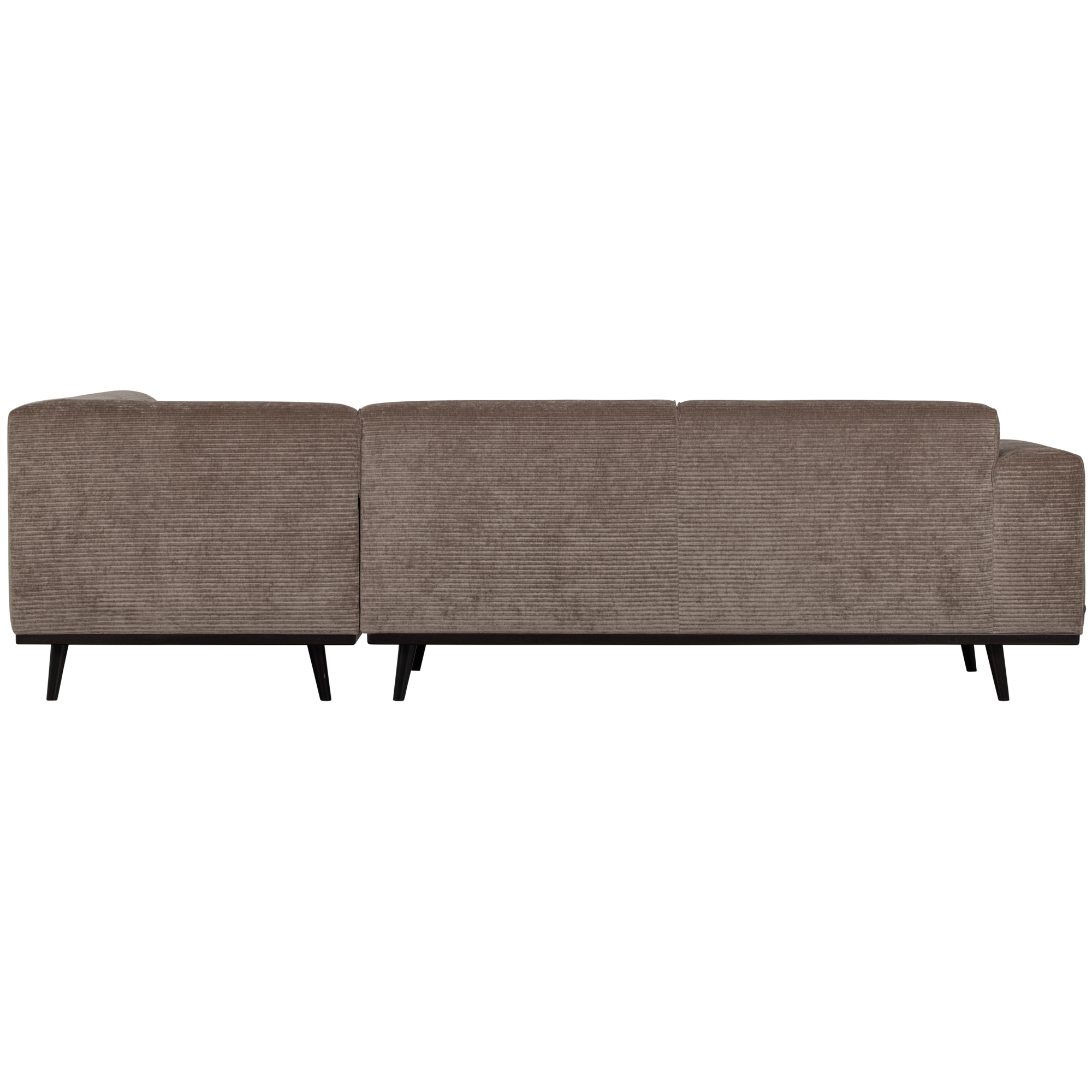 Statement Hoekbank Rechts - Platte Brede Rib - Taupe