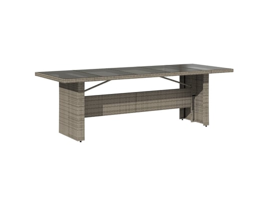 VIDAXL - Table de jardin dessus en verre gris 240x90x75cm résine tres...