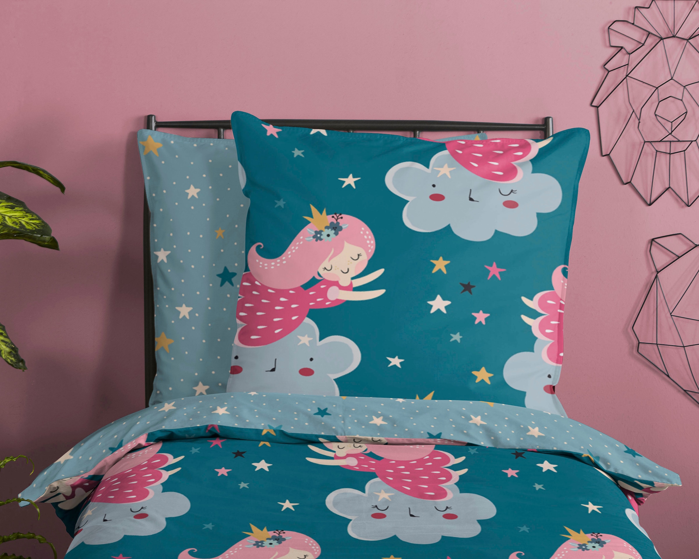 good morning Kinderbettwäsche »Princesse« 2 Stk. tlg. Baumwolle, 135x200, Reissverschluss, Wendeoptik, Mädchen, prinzessin