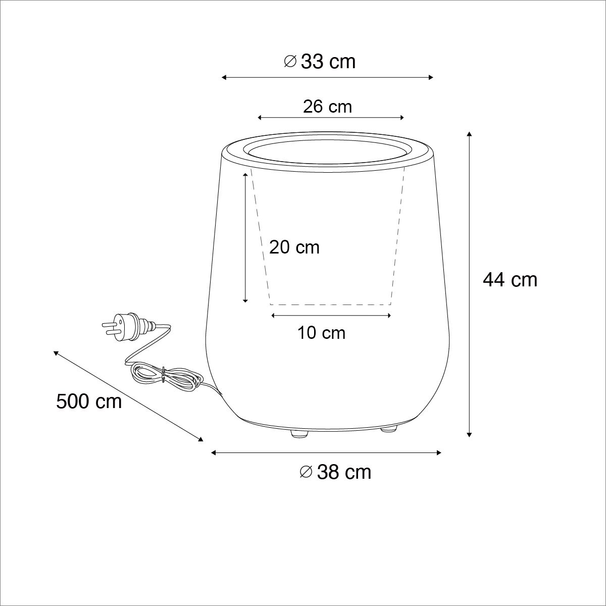 Buiten vloerlamp bloempot wit IP44 - Flowerpot
