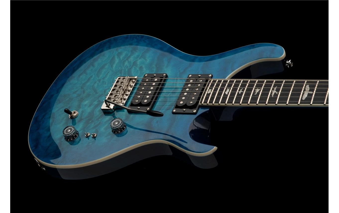 E-Gitarre SE Custom 24-08 Quilt Lake Blue<br>Gitarre mit Split Coil-Funktion
