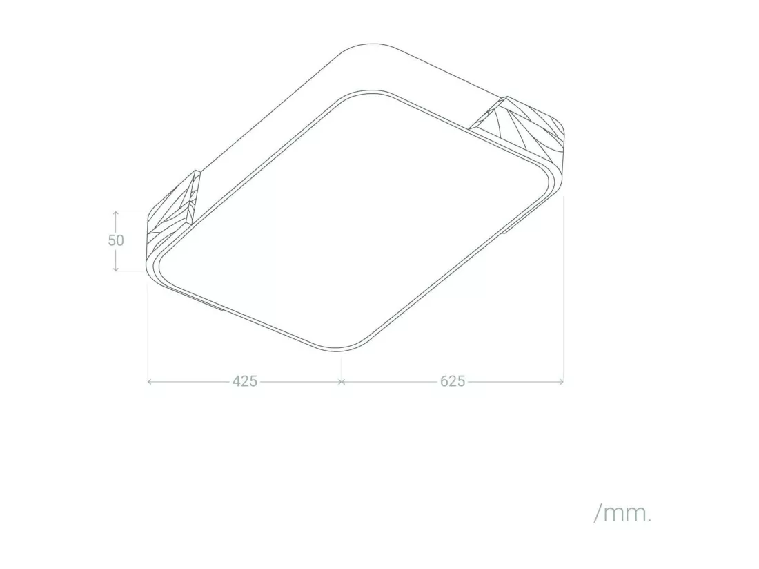Plafonnier LED 30W Rectangulaire Bois et Métal 625x425 mm CCT Sélectionnable Semi-Dari Blanc