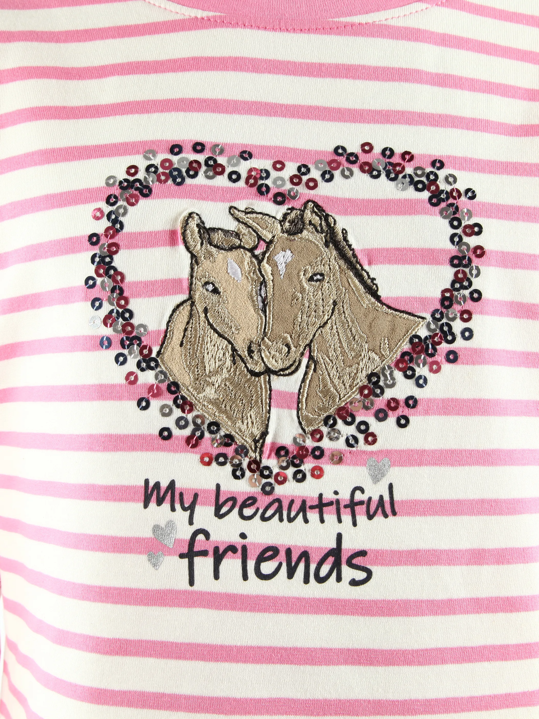 Mädchen Langarmshirt mit Pferdeapplikation