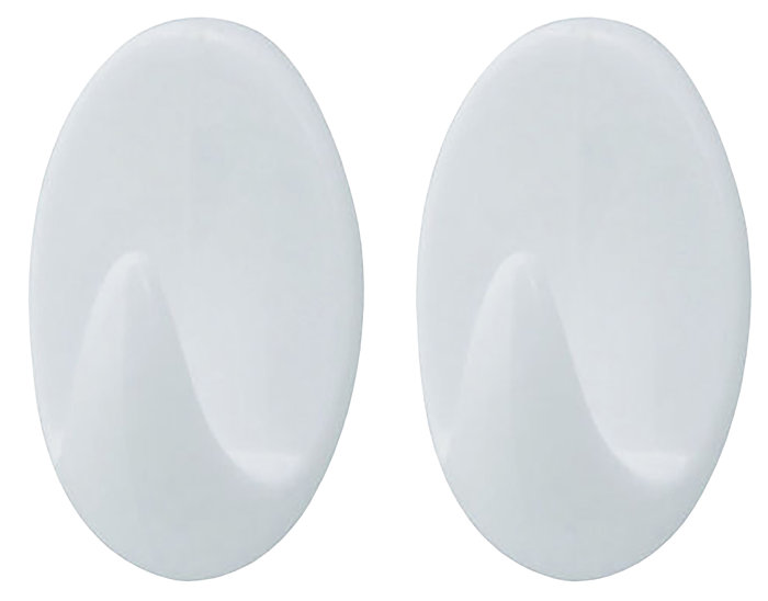 Håndklædekrog oval plast medium 2 stk. - Target