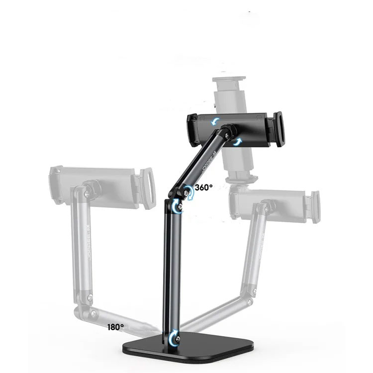 360° Grad Langarm Tisch Ständer Alu Desktop Halterung für Smartphones und Tablets (4.7-12.9