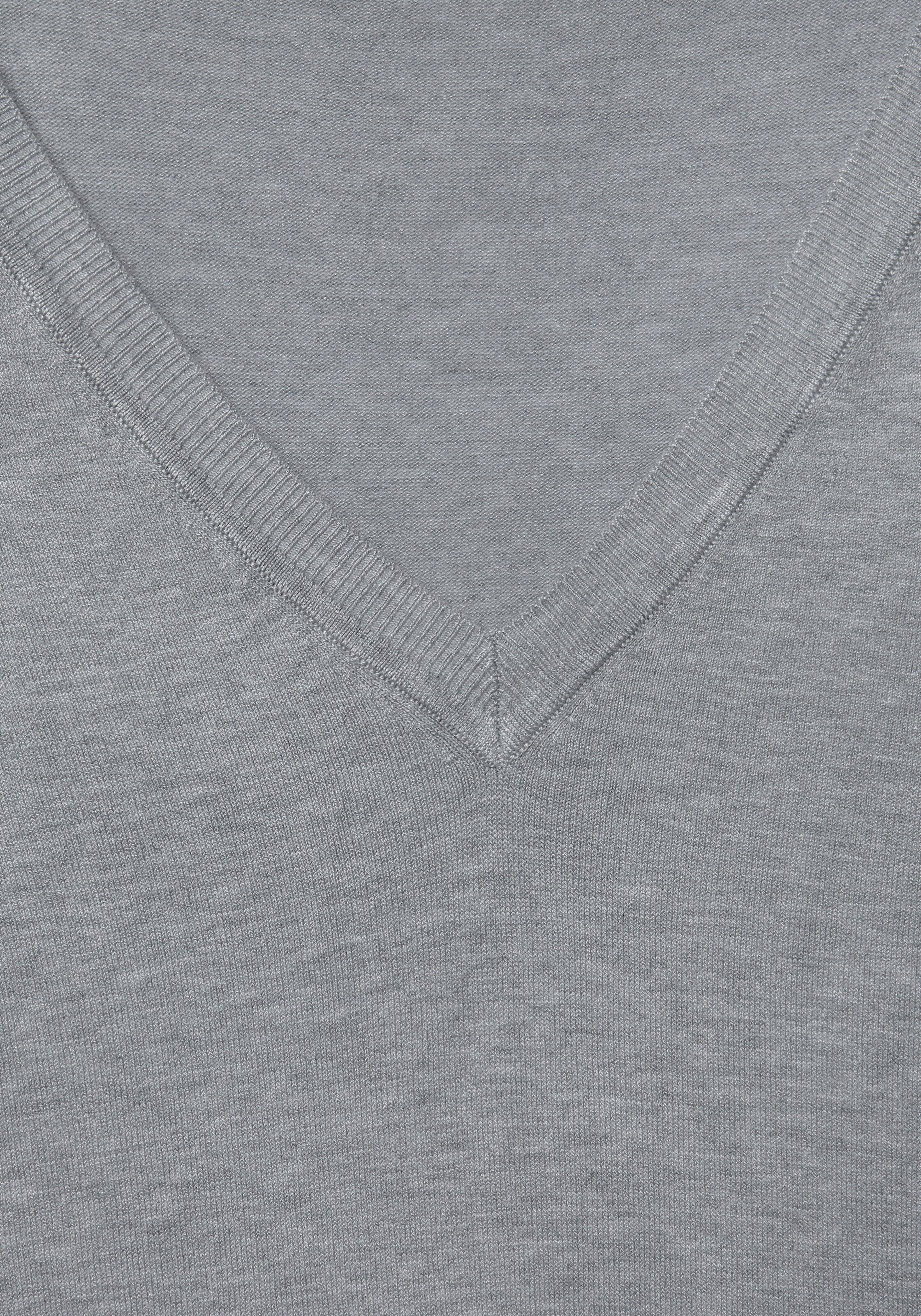 Vivance V-Ausschnitt-Pullover in grau-meliert