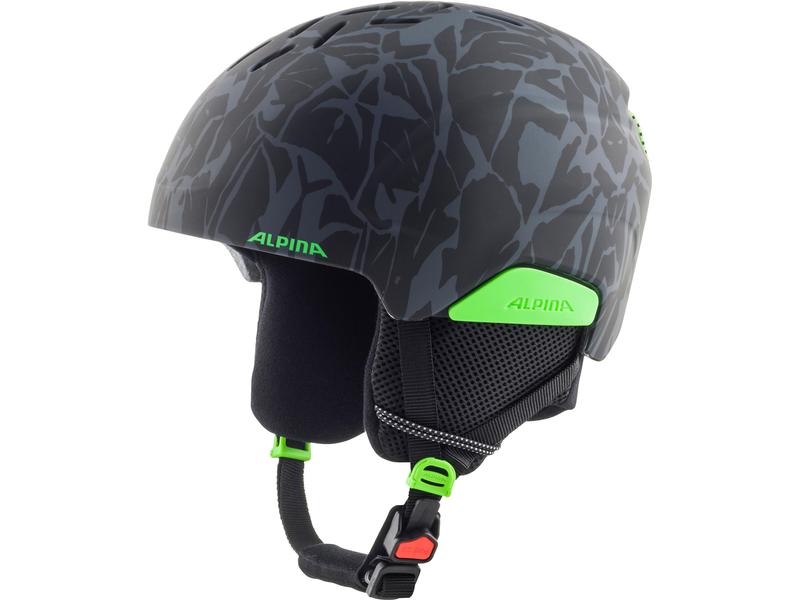 alpina Helm Pizi Black/Green Camo Matt Skihelm für Kinder