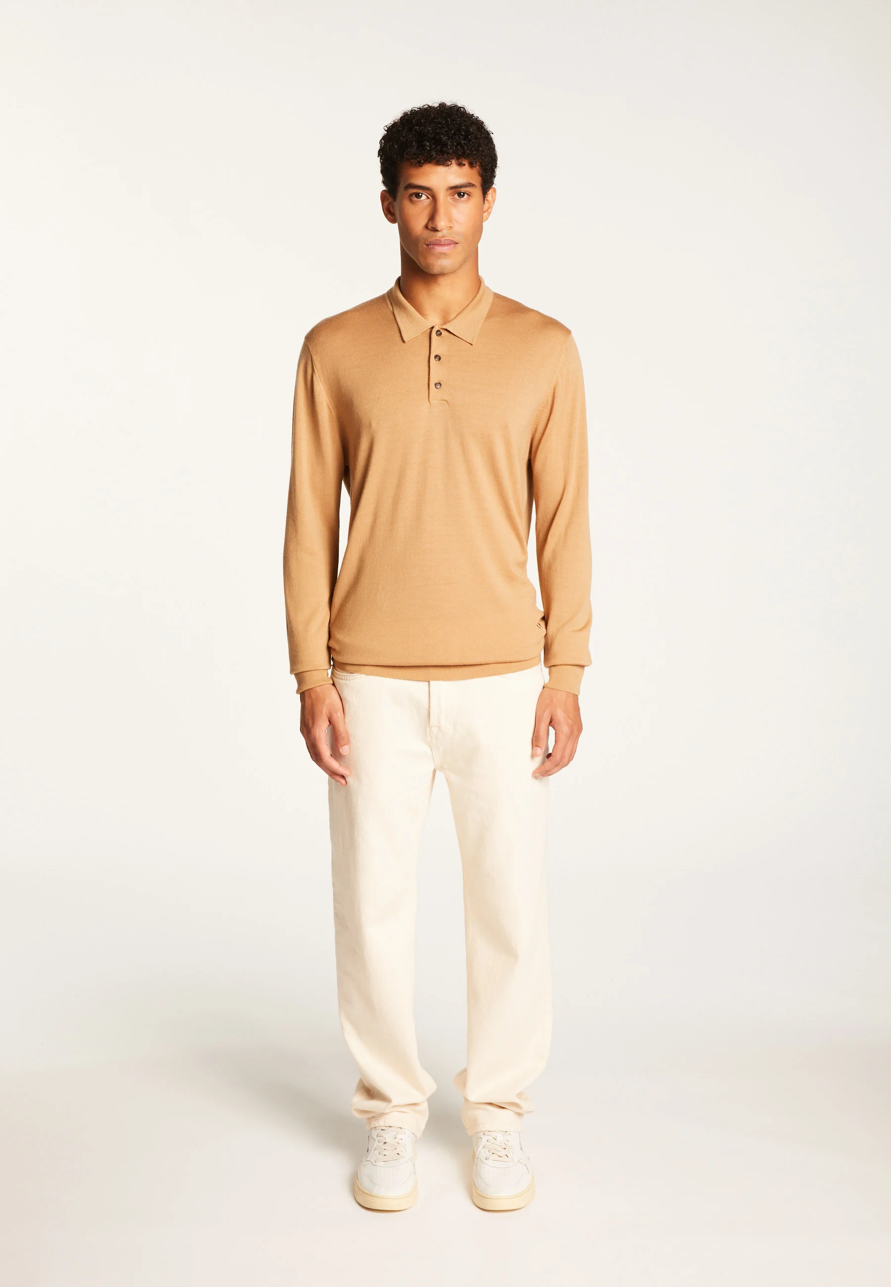 ENIAH24 - Pull col polo en laine mérinos | Marron
