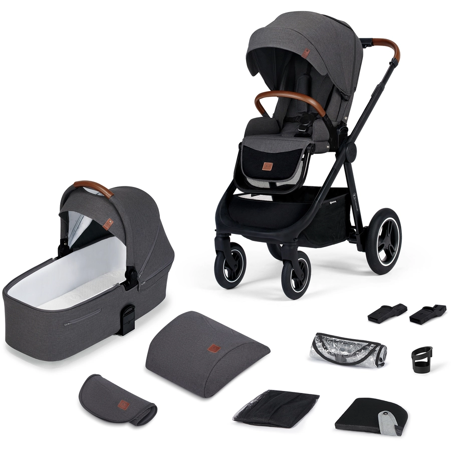 Kinderkraft Kombikinderwagen EVERYDAY 2 in 1 dark grey black frame